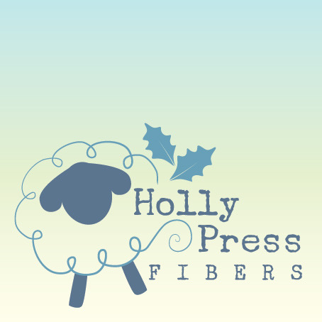 Holly Press Fibers sheep and holly logo
